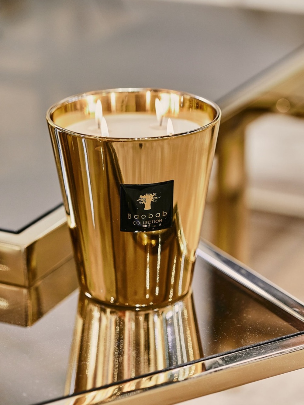 Baobab Collection Yellow Gold Decorative Candle - Les Exclusives - Aurum